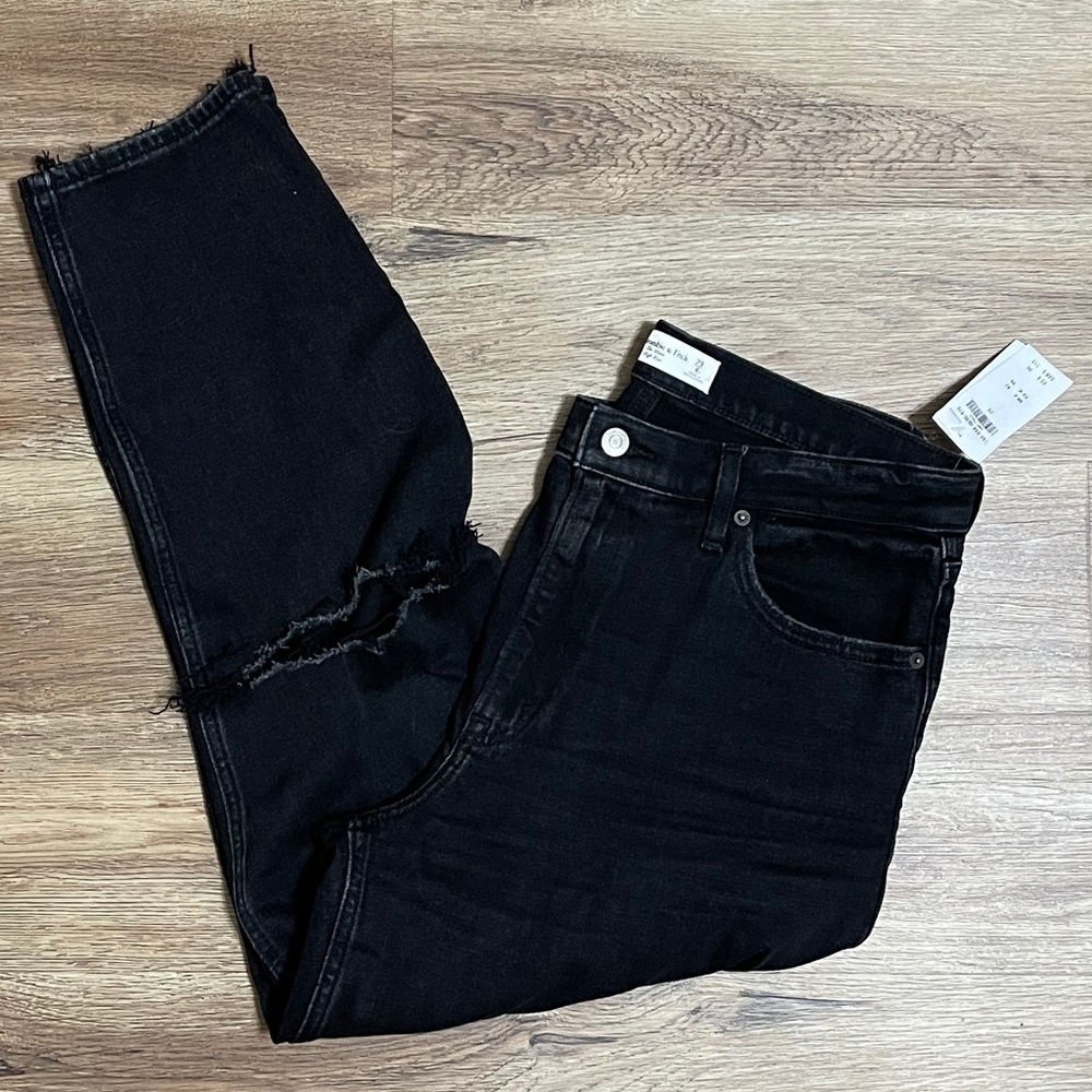 Abercrombie & Fitch the mom high rise black jeans
